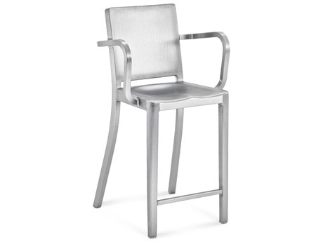 Emeco Hudson Brushed Aluminum Counter Stool