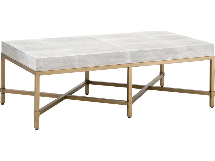 Essentials for Living Traditions White Shagreen, Brushed Gold 50'' Wide