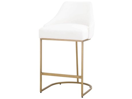 Essentials for Living Traditions Parissa Upholstered Peyton Pearl Brushed Gold Counter Stool Set of 2
