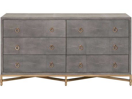 Luxecor Respite Strand Shagreen 6-Drawers Acacia Wood Double Dresser