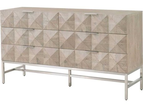 Essentials for Living Traditions Atlas 6-Drawers Gray Acacia Wood Double Dresser