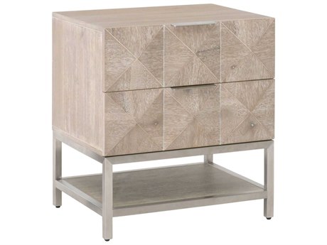 Essentials for Living Traditions Atlas 2-Drawers Gray Acacia Wood Nightstand
