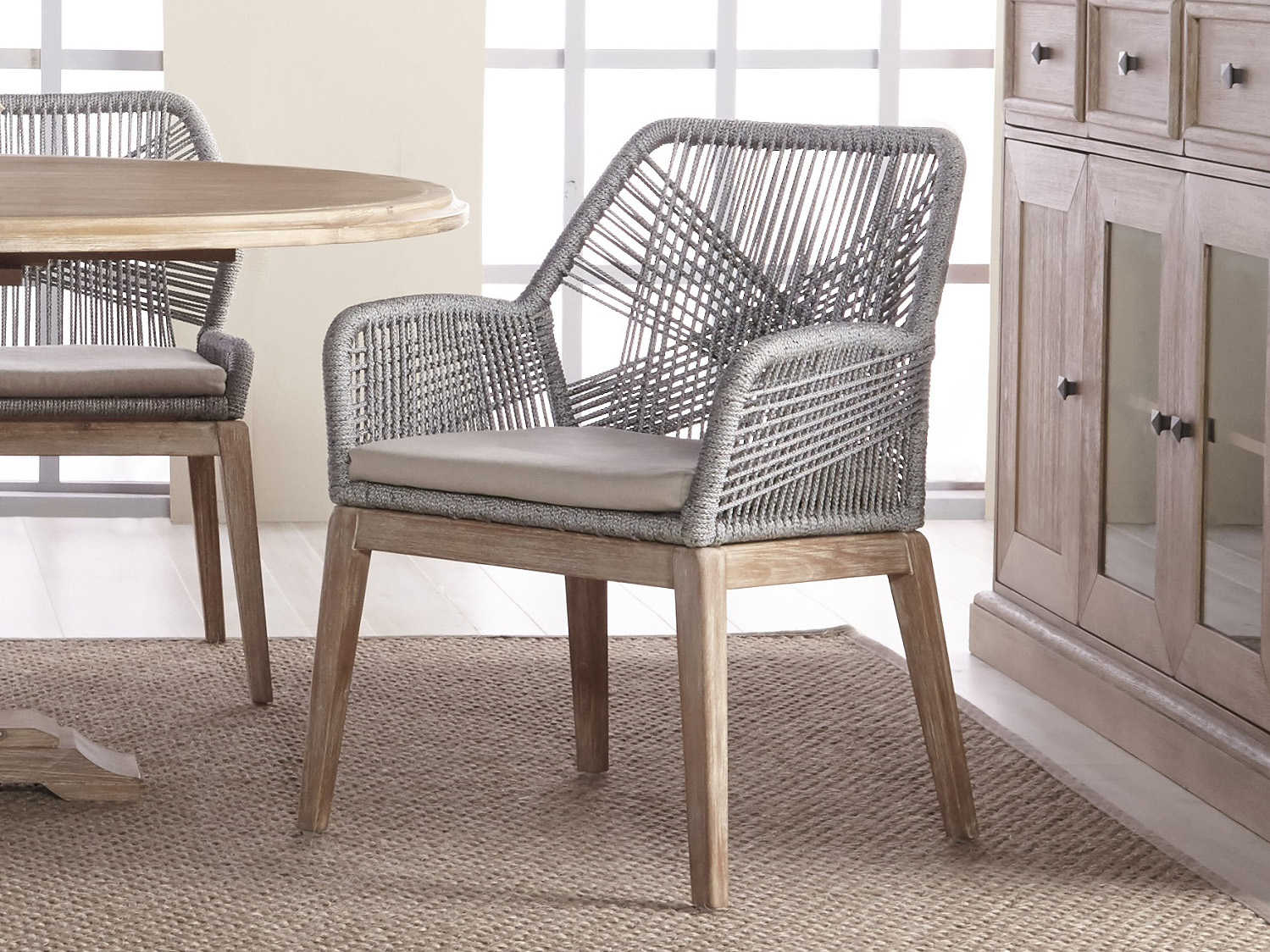 Essentials for Living Woven Platinum, Light Gray / Stone Wash Arm