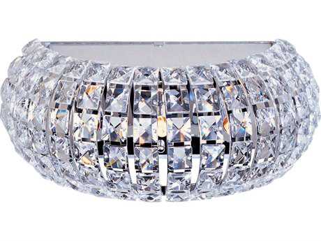 ET 3-Light Polished Chrome Crystal Glass Wall Sconce