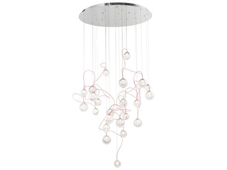 ET2 Bobble 24-Light Polished Chrome Glass LED Globe Pendant