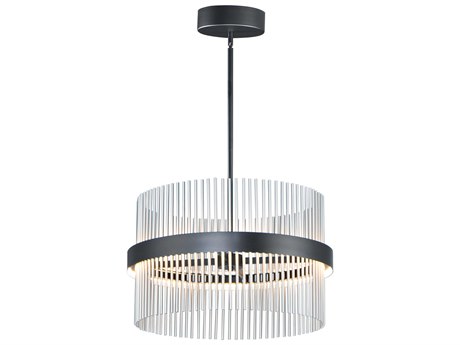 ET2 Chimes 2-Light Black Satin Nickel LED Drum Pendant