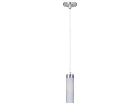 ET 1-Light Satin Nickel Glass Cylinder Mini Pendant