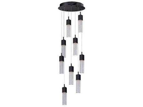ET2 Fizz Iii 9-Light Bronze Glass LED Cylinder Pendant