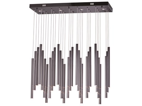 ET2 Flute 3-Light Black Chrome LED Cylinder Linear Island Pendant