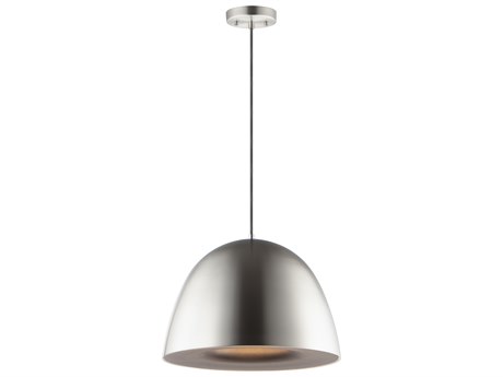 ET2 Fungo 1-Light Satin Nickel Black LED Dome Pendant