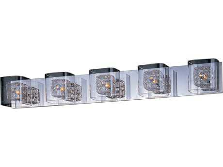 ET2 Gem 5-Light Polished Chrome Crystal Glass Vanity Light