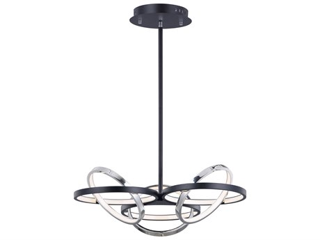ET2 Gyro Ii 6-Light Black Polished Chrome LED Geometric Round Pendant