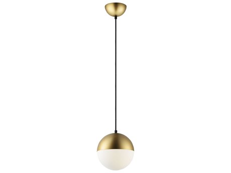 ET 1-Light Metallic Gold Glass LED Globe Mini Pendant
