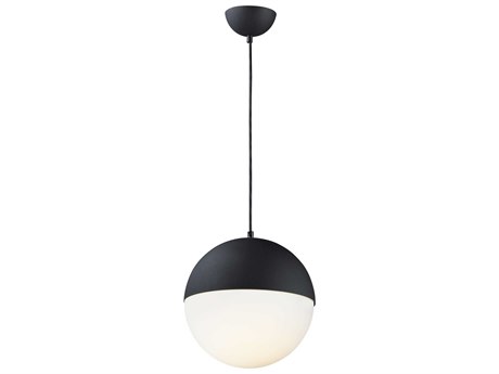 ET2 Half Moon 1-Light Black Glass LED Globe Mini Pendant