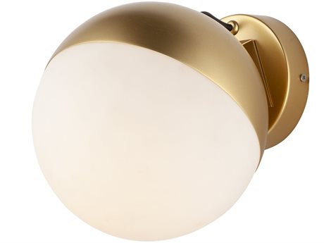 ET 1-Light Metallic Gold Glass LED Wall Sconce