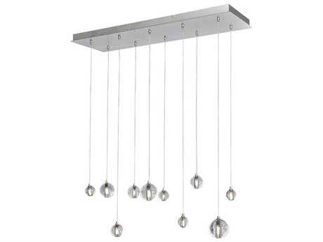 ET2 Harmony 10-Light Polished Chrome Glass LED Globe Linear Island Pendant