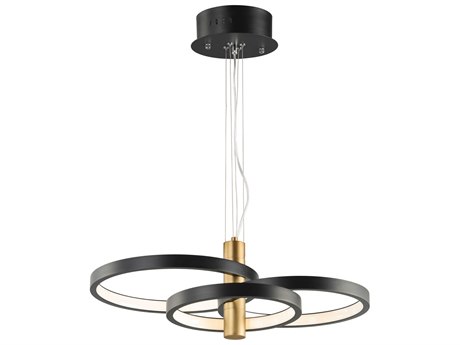 ET2 Hoopla 4-Light Black Gold LED Round Tiered Pendant