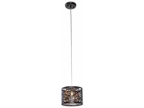ET 1-Light Bronze Crystal LED Drum Mini Pendant