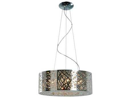 ET2 Inca 9-Light Polished Chrome Crystal LED Drum Pendant