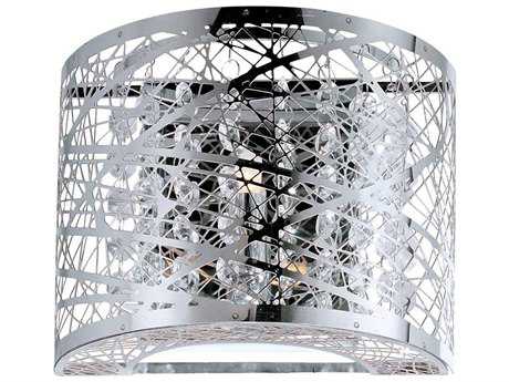 ET 1-Light Polished Chrome Crystal Wall Sconce