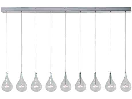 ET2 Larmes 9-Light Polished Chrome Glass Linear Island Pendant