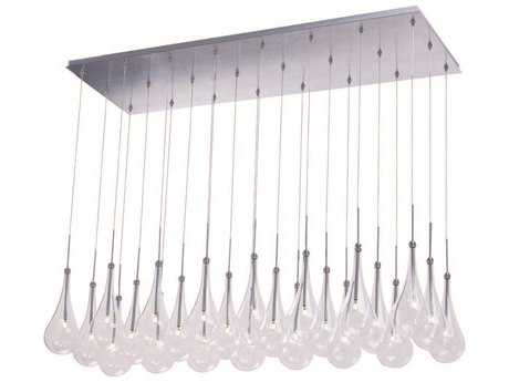 ET2 Larmes Led 24-Light Polished Chrome Glass LED Linear Island Pendant