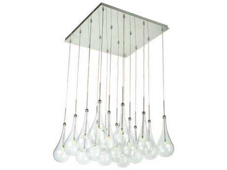 ET2 Larmes Led 16-Light Polished Chrome Glass LED Pendant