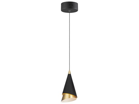 ET 1-Light Black Metallic Gold LED Geometric Mini Pendant
