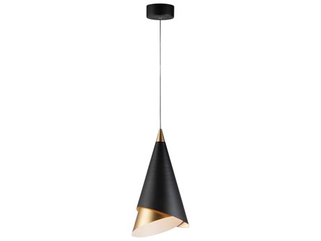 ET 1-Light Black Metallic Gold LED Geometric Mini Pendant
