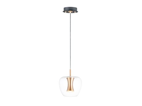 ET 1-Light Black Gold Glass LED Mini Pendant
