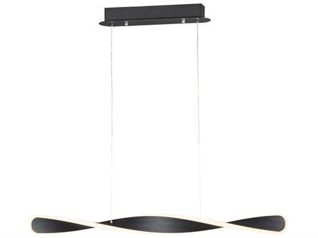 ET2 Pirouette 1-Light Black LED Geometric Linear Island Pendant