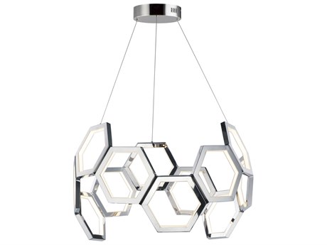 ET2 Polygon 1-Light Polished Chrome LED Geometric Pendant