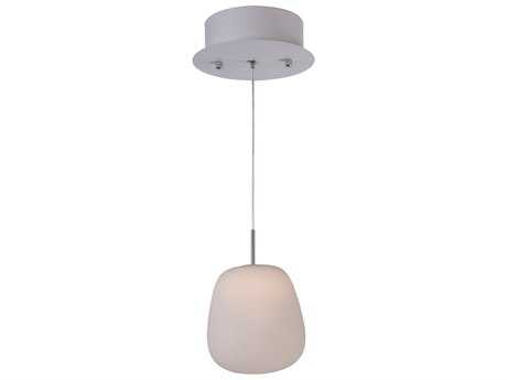 ET 1-Light White Glass LED Round Mini Pendant
