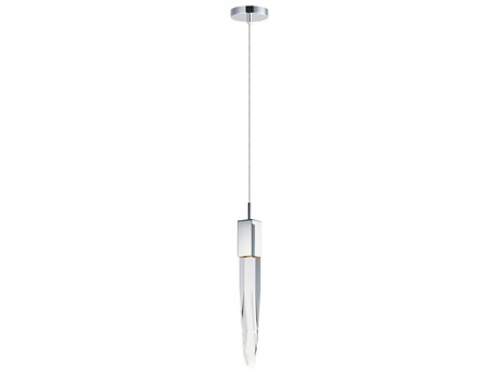 ET 1-Light Polished Chrome Clear Crystal Glass Mini Pendant