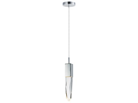 ET 1-Light Polished Chrome Clear Crystal Glass Mini Pendant
