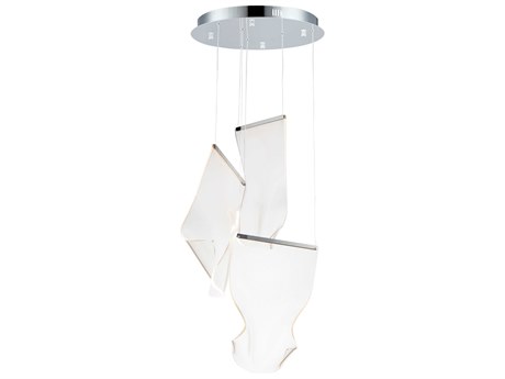 ET2 Rinkle 3-Light Polished Chrome LED Tiered Pendant