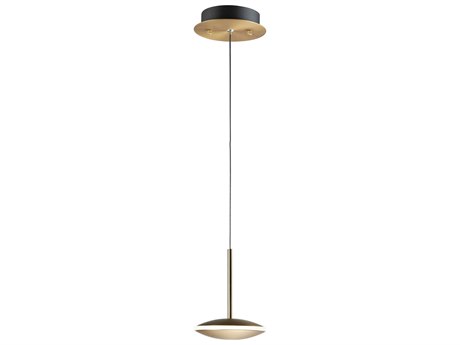 ET 1-Light Black Gold LED Round Mini Pendant