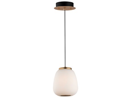 ET 2-Light Black Gold Glass LED Mini Pendant