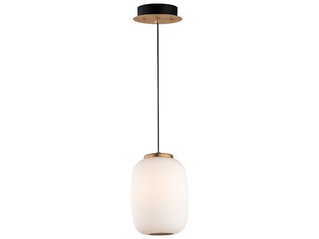 ET 2-Light Black Gold Glass LED Mini Pendant