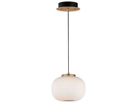 ET 2-Light Black Gold Glass LED Mini Pendant