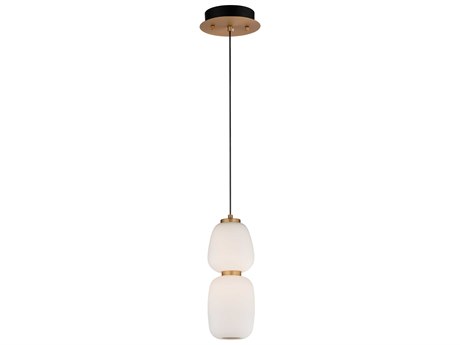 ET 1-Light Black Gold Glass LED Geometric Mini Pendant