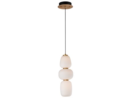 ET 1-Light Black Gold Glass LED Geometric Mini Pendant