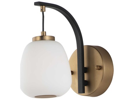 ET 1-Light Black Gold Glass LED Wall Sconce