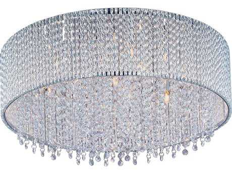 ET2 Spiral 7-Light Polished Chrome Crystal Drum Flush Mount