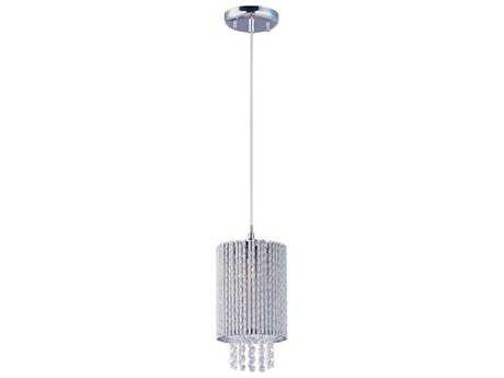 ET 1-Light Polished Chrome Crystal Cylinder Mini Pendant