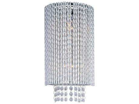 ET2 Spiral 2-Light Polished Chrome Crystal Wall Sconce