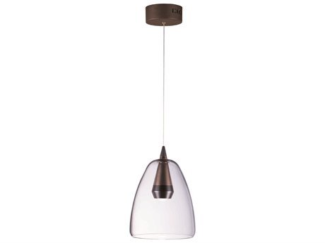 ET 1-Light Black Coffee Brown Glass LED Bell Mini Pendant