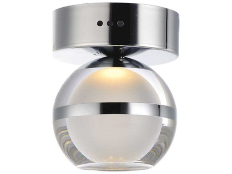 ET 1-Light Polished Chrome LED Globe Flush Mount