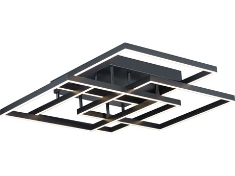ET2 Traverse Led Black LED Geometric Tiered Semi Flush Mount