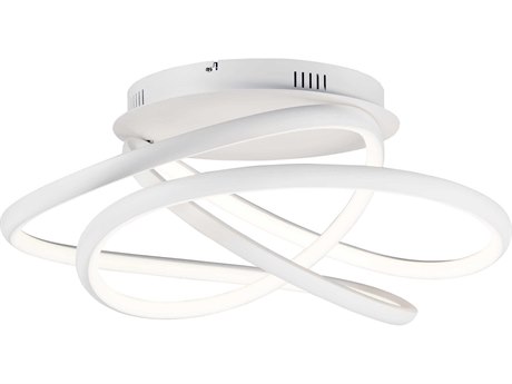 ET2 Twisted 1-Light Matte White LED Flush Mount